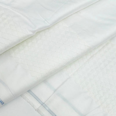 Tuxido Shirt Fabric ManTire  Giza Cotton satin Plain Colour White