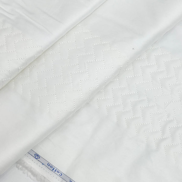 Tuxido Shirt Fabric ManTire  Giza Cotton satin Plain Colour White