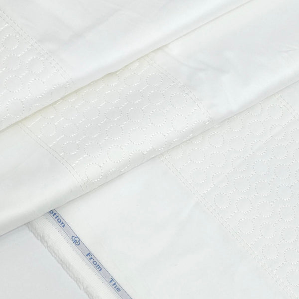 Tuxido Shirt Fabric ManTire  Giza Cotton satin Plain Colour White