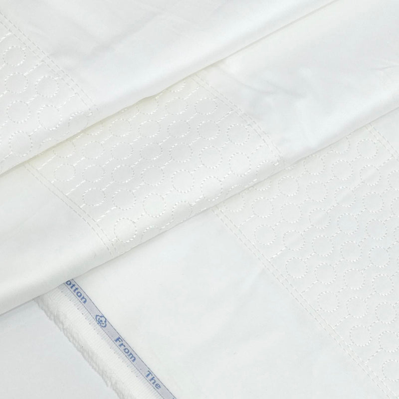 Tuxido Shirt Fabric ManTire  Giza Cotton satin Plain Colour White