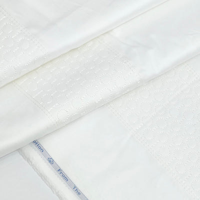 Tuxido Shirt Fabric ManTire  Giza Cotton satin Plain Colour White