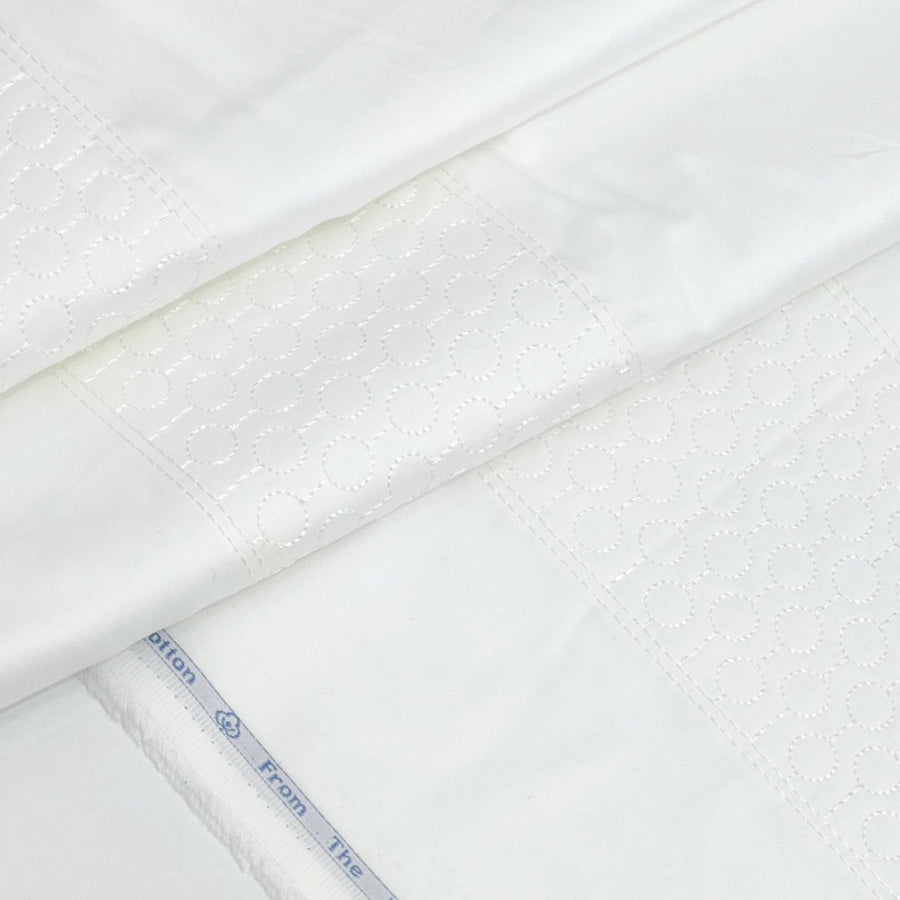 Tuxido Shirt Fabric ManTire  Giza Cotton satin Plain Colour White