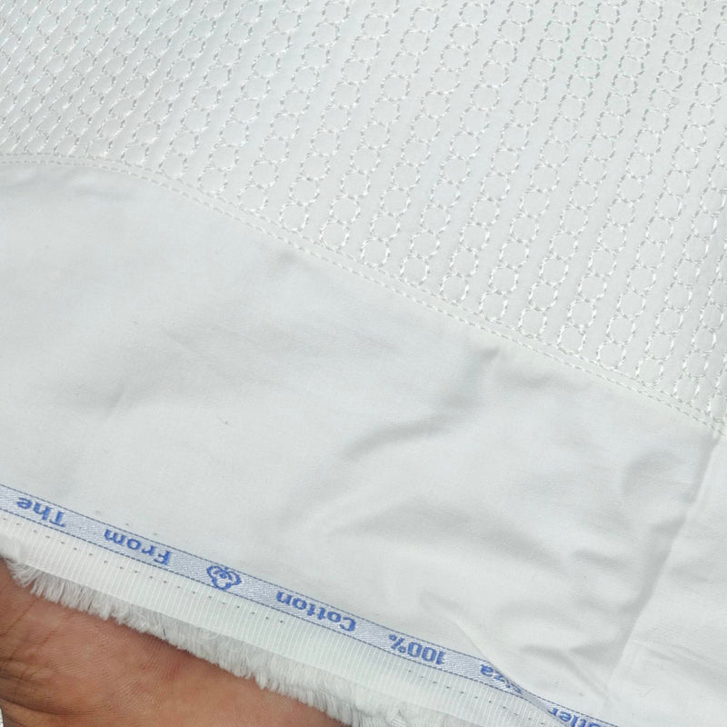 Tuxido Shirt Fabric ManTire  Giza Cotton satin Plain Colour White