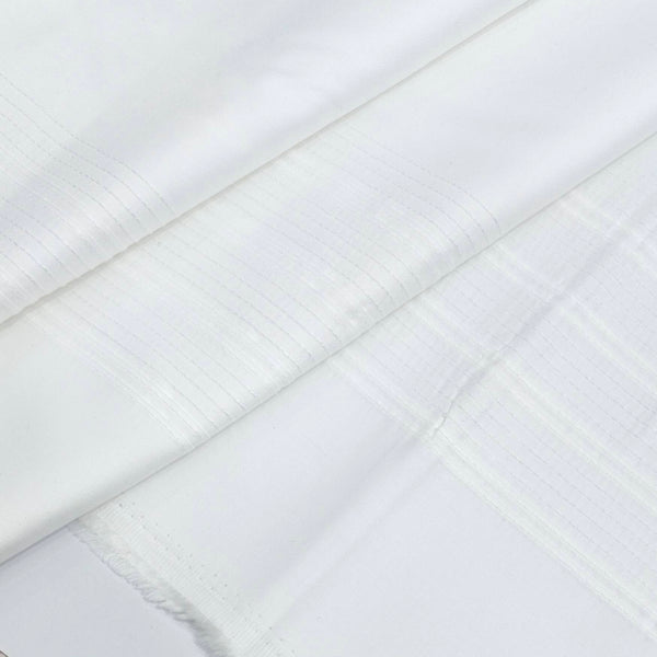 Tuxido Shirt Fabric ManTire  Giza Cotton satin Plain Colour White