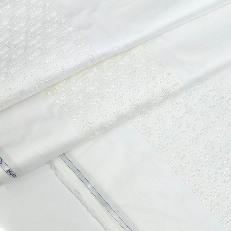 Tuxido Shirt Fabric ManTire  Giza Cotton satin Plain Colour White
