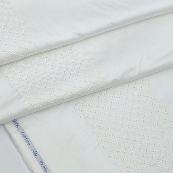 Tuxido Shirt Fabric ManTire  Giza Cotton satin Plain Colour White
