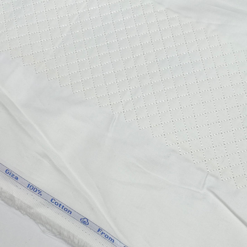 Tuxido Shirt Fabric ManTire  Giza Cotton satin Plain Colour White