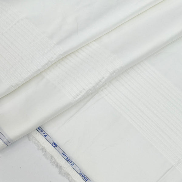 Tuxido Shirt Fabric ManTire  Giza Cotton satin Plain Colour White