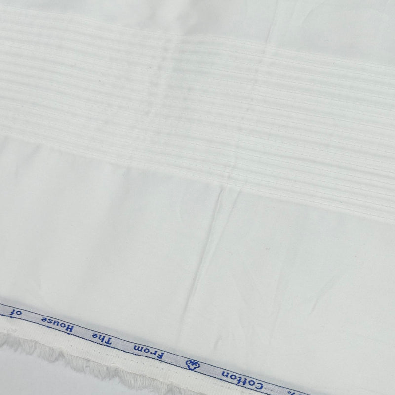 Tuxido Shirt Fabric ManTire  Giza Cotton satin Plain Colour White