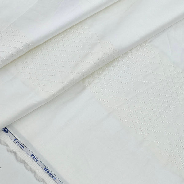 Tuxido Shirt Fabric ManTire  Giza Cotton satin Plain Colour White