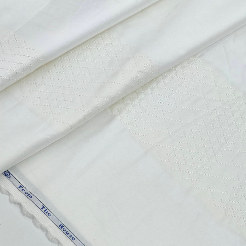 Tuxido Shirt Fabric ManTire  Giza Cotton satin Plain Colour White