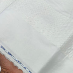 Tuxido Shirt Fabric ManTire  Giza Cotton satin Plain Colour White