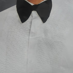 Tuxido Shirt Fabric ManTire  Giza Cotton satin Plain Colour White