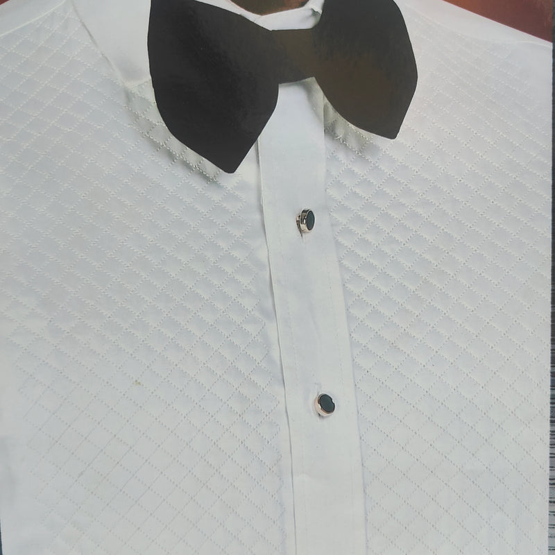 Tuxido Shirt Fabric ManTire  Giza Cotton satin Plain Colour White