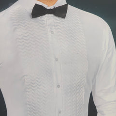 Tuxido Shirt Fabric ManTire  Giza Cotton satin Plain Colour White
