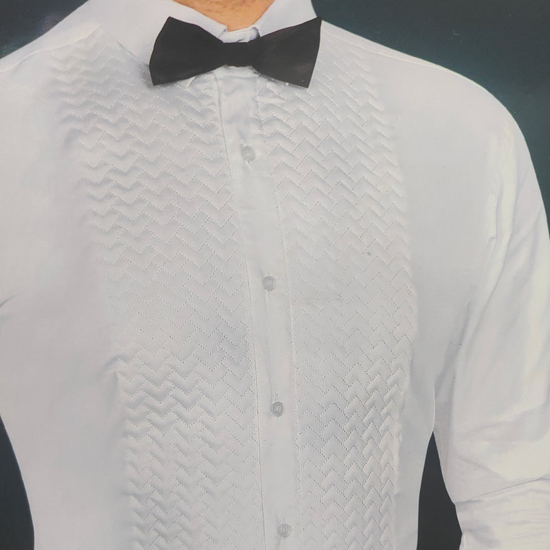Tuxido Shirt Fabric ManTire  Giza Cotton satin Plain Colour White