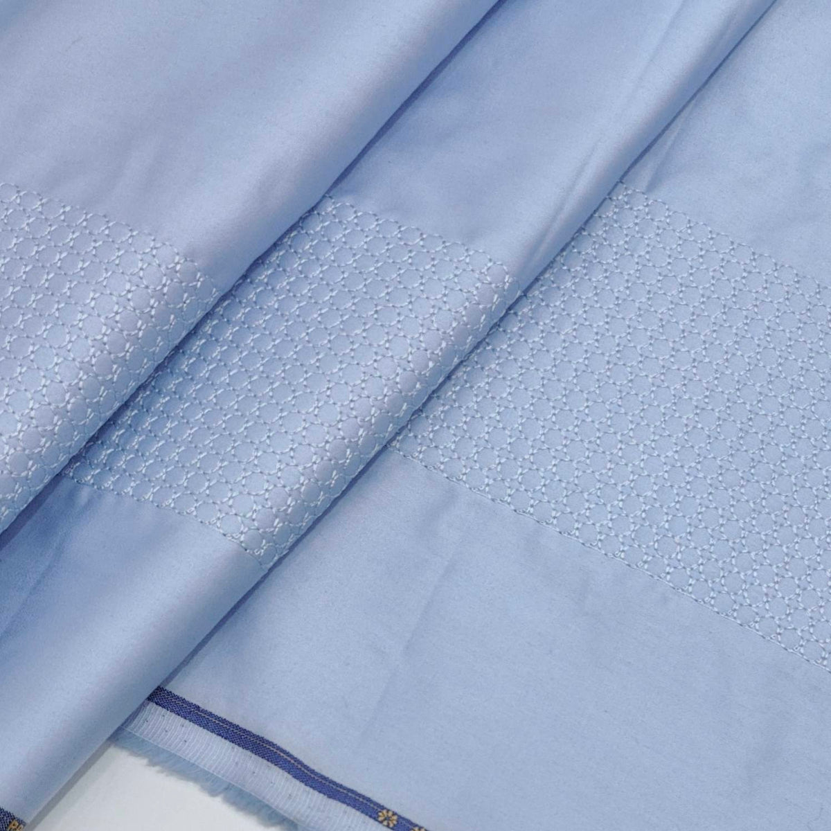 Tuxido Shirt Fabric ManTire  Giza Cotton satin Plain Colour Cornflower Blue