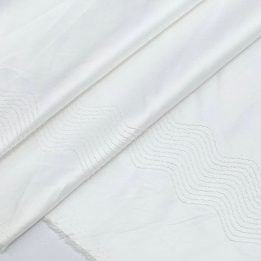Tuxido Shirt Fabric ManTire  Giza Cotton satin Plain Colour White