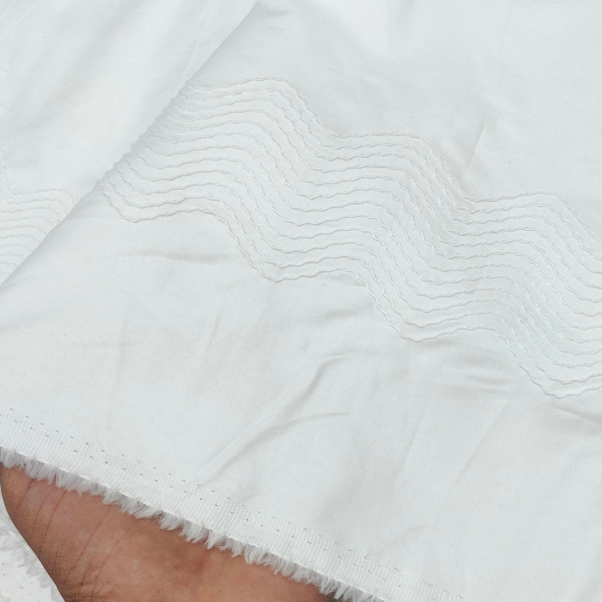 Tuxido Shirt Fabric ManTire  Giza Cotton satin Plain Colour White