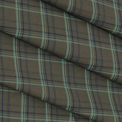Shirt Fabric Raymond Cotton Blended Broad Check Colour Greenish Brown