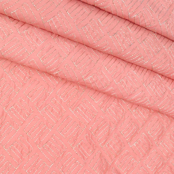 Kurta Fabric ManTire Designer Silk Embroidery Colour Salmon Pink