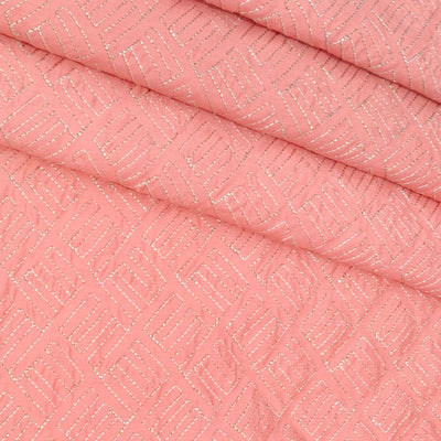 Kurta Fabric ManTire Designer Silk Embroidery Colour Salmon Pink