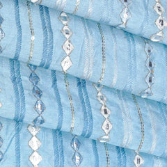 Kurta Fabric ManTire Designer Silk Embroidery Colour Blue