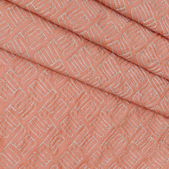Kurta Fabric ManTire Designer Silk Embroidery Colour Peach