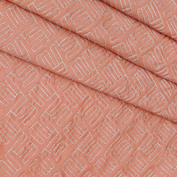 Kurta Fabric ManTire Designer Silk Embroidery Colour Peach