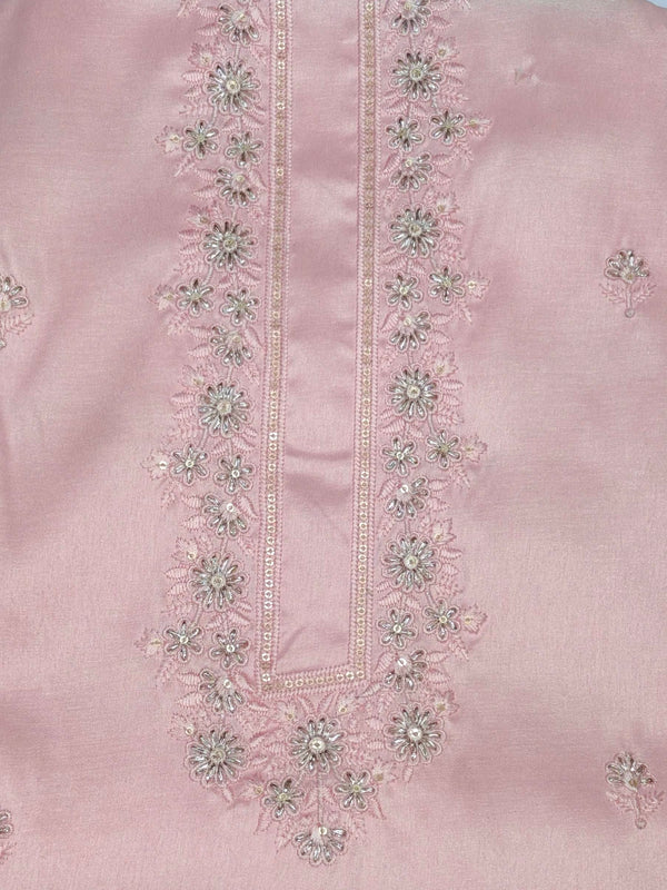 Kurta Pajma Fabric ManTire Designer Silk Embroidery Colour Blush Pink
