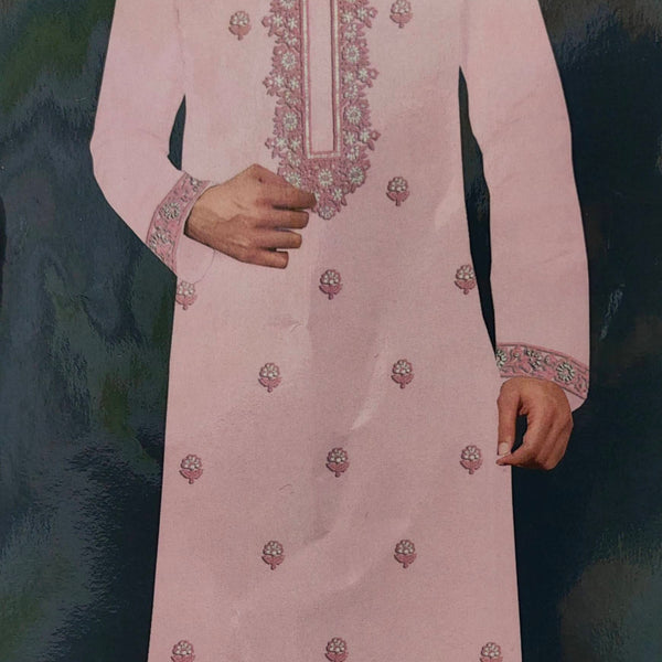 Kurta Pajma Fabric ManTire Designer Silk Embroidery Colour Blush Pink