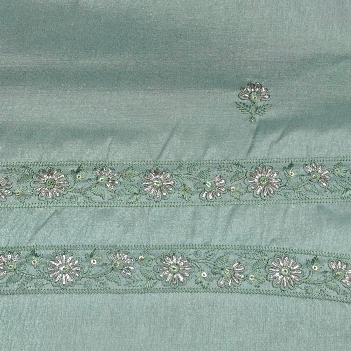 Kurta Pajama Fabric ManTire Designer Silk Embroidery Colour Pistachio Green
