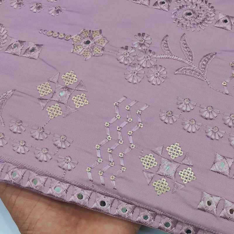 Kurta Pajama Fabric ManTire Designer Silk Embroidery Colour Mauve Lavender