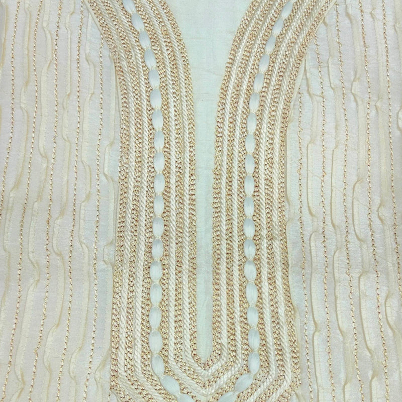Kurta Pajama Fabric ManTire Designer Silk Embroidery Colour Golden Brown