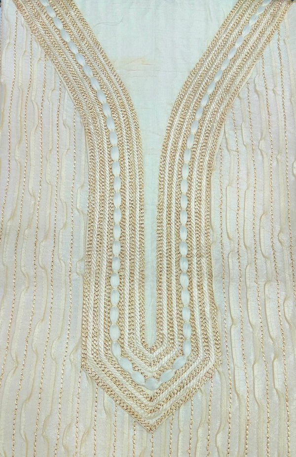 Kurta Pajama Fabric ManTire Designer Silk Embroidery Colour Golden Brown