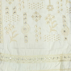 Kurta Pajama Fabric ManTire Designer Silk Embroidery Colour Ash White