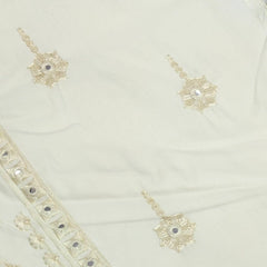Kurta Pajama Fabric ManTire Designer Silk Embroidery Colour Ash White