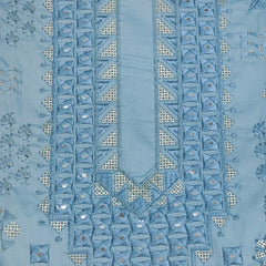 Kurta Pajama Fabric ManTire Designer Silk Embroidery Colour Light Glaucous Blue