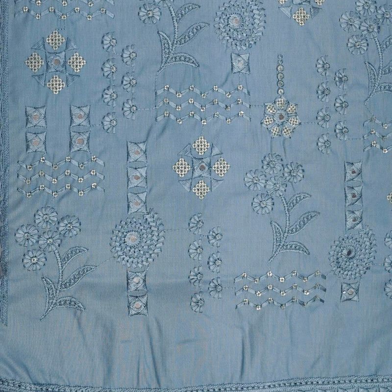 Kurta Pajama Fabric ManTire Designer Silk Embroidery Colour Light Glaucous Blue