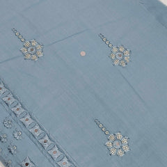 Kurta Pajama Fabric ManTire Designer Silk Embroidery Colour Light Glaucous Blue