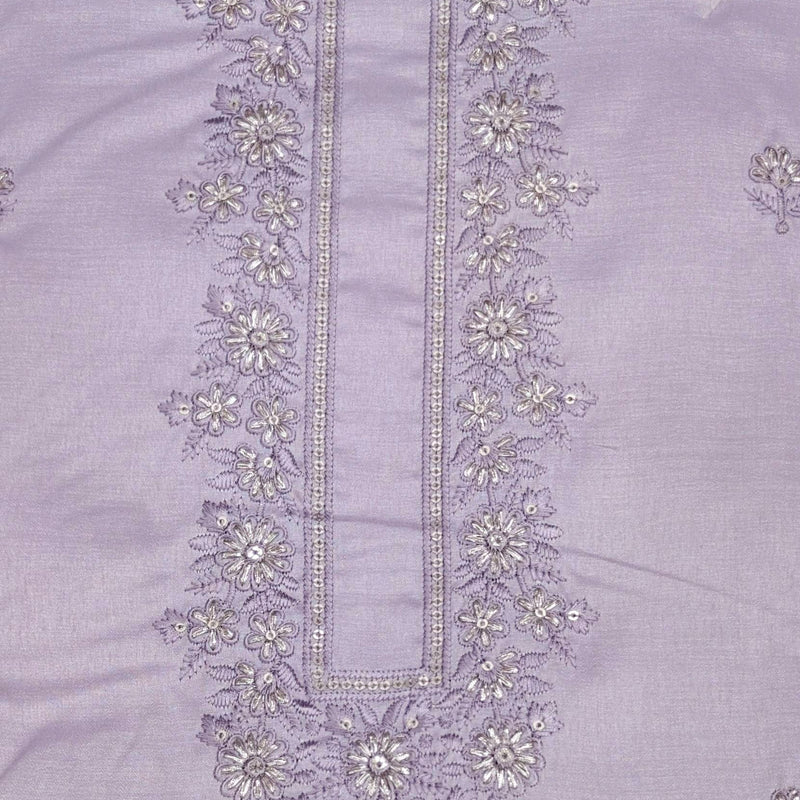 Kurta Pajama Fabric ManTire Designer Silk Embroidery Colour Lavender