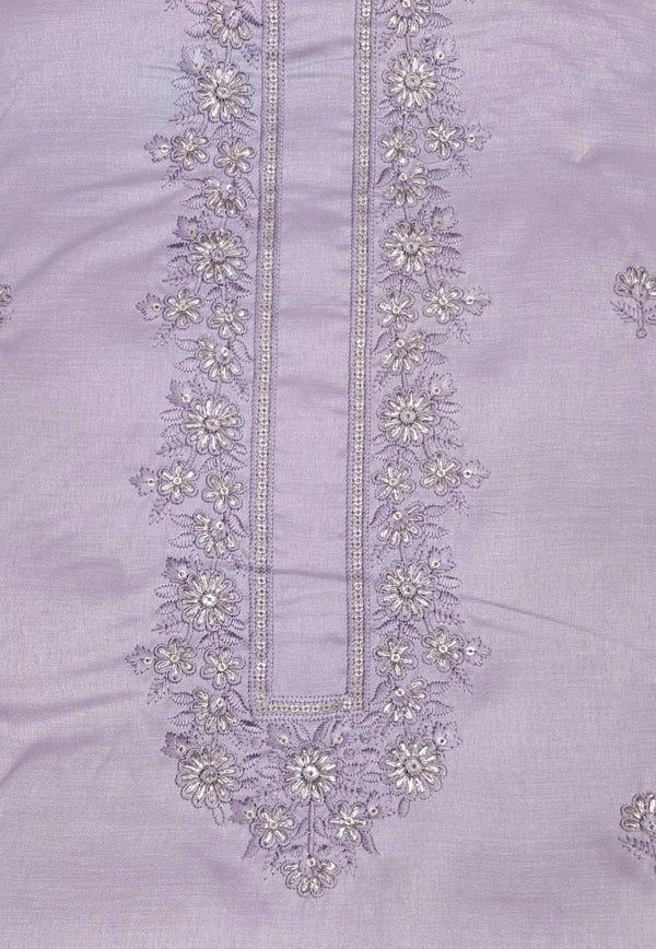 Kurta Pajama Fabric ManTire Designer Silk Embroidery Colour Lavender