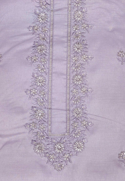 Kurta Pajama Fabric ManTire Designer Silk Embroidery Colour Lavender