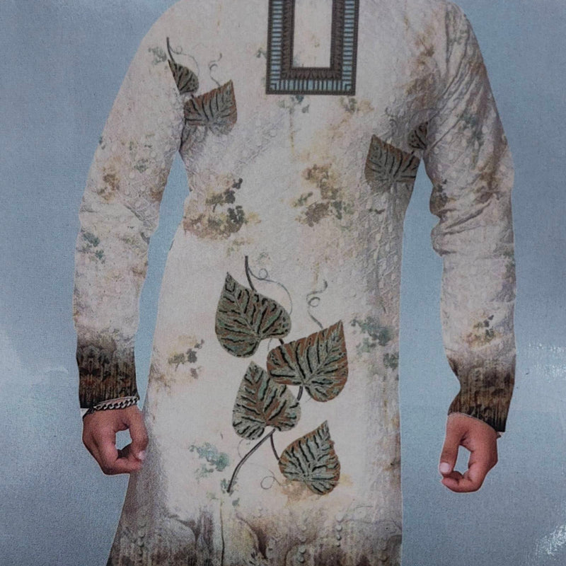 Kurta Fabric ManTire Designer Pv Printed Colour Oyster Pink