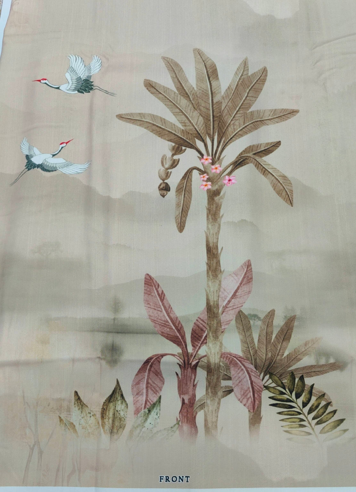 Kurta Fabric ManTire Designer PV Printed Colour Almond Brown
