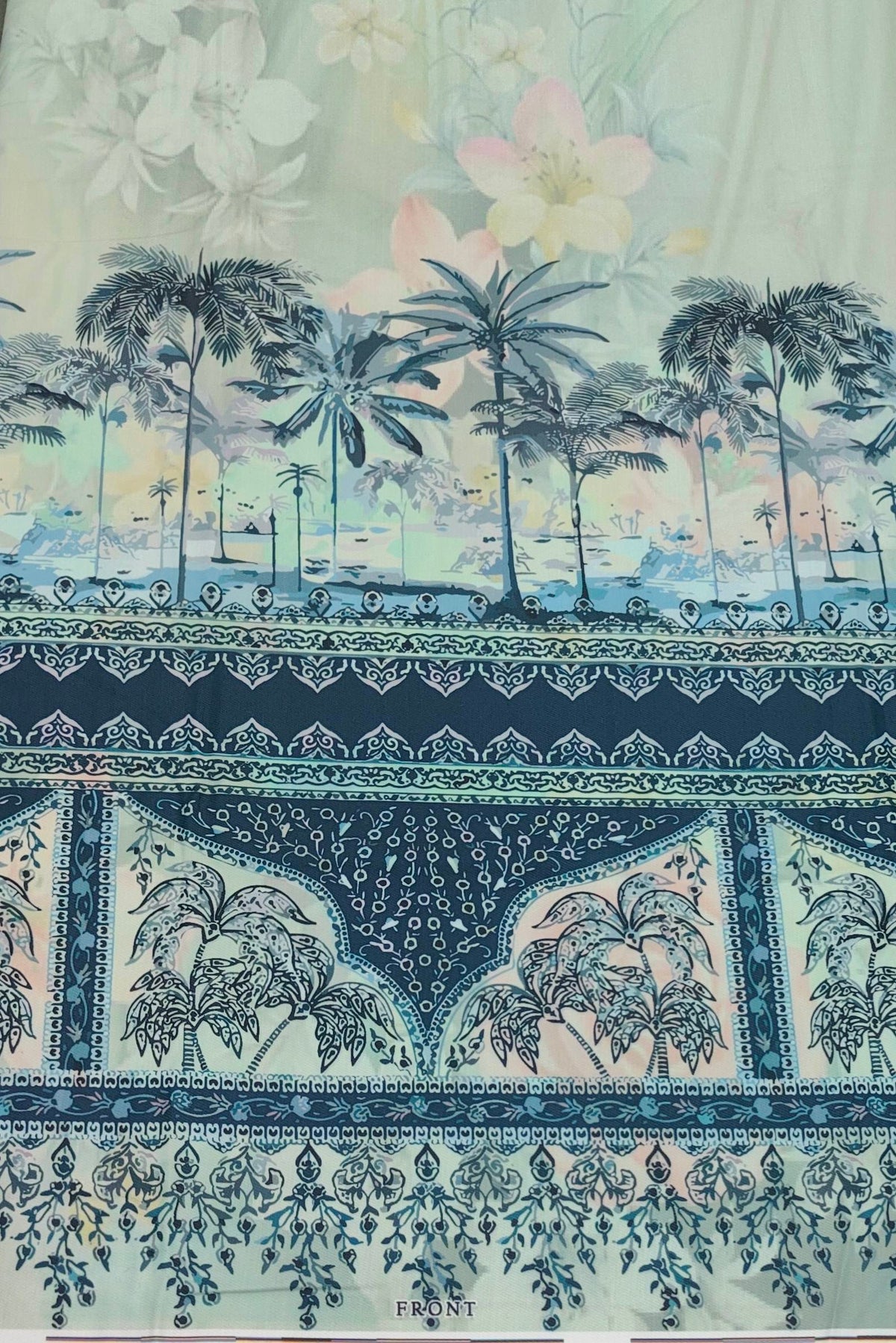 Kurta Fabric ManTire Designer PV Printed Colour Pistachio Green
