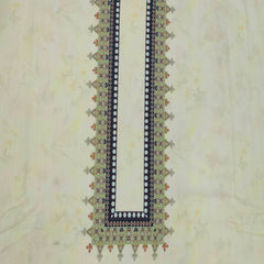 Kurta Fabric ManTire Designer PV Printed Colour Yellow N Cream