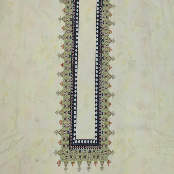 Kurta Fabric ManTire Designer PV Printed Colour Yellow N Cream