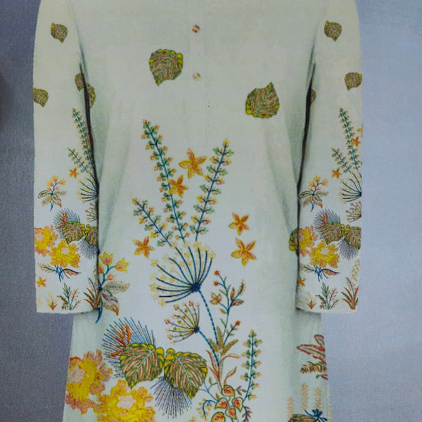 Kurta Fabric ManTire Designer PV Printed Colour Gin Green