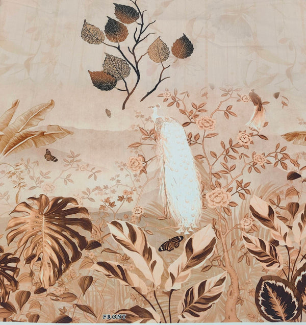 Kurta Fabric ManTire Designer PV Printed Colour Light Peach